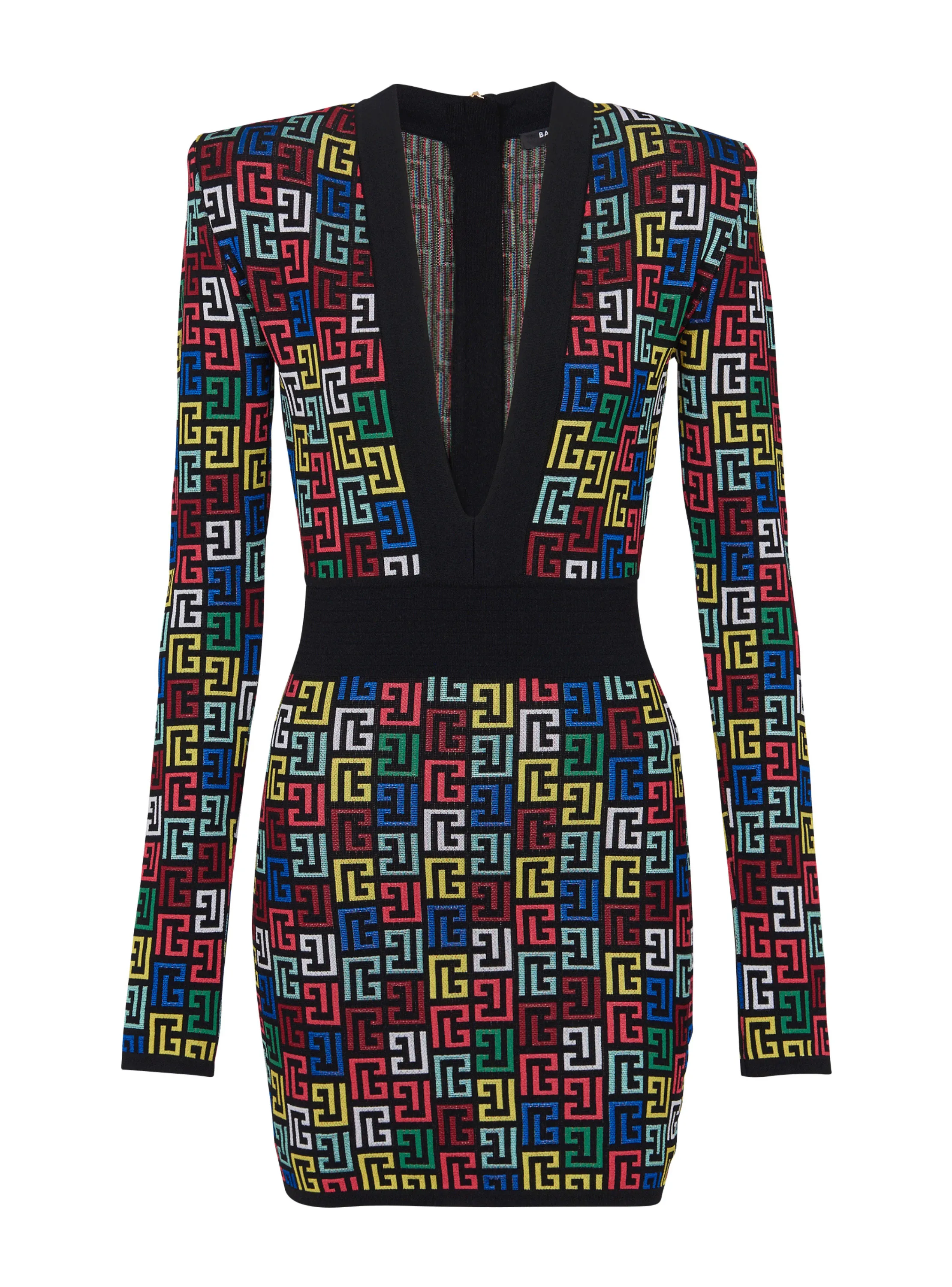 BALMAIN  Robe en maille pop monogramme - Multicolore