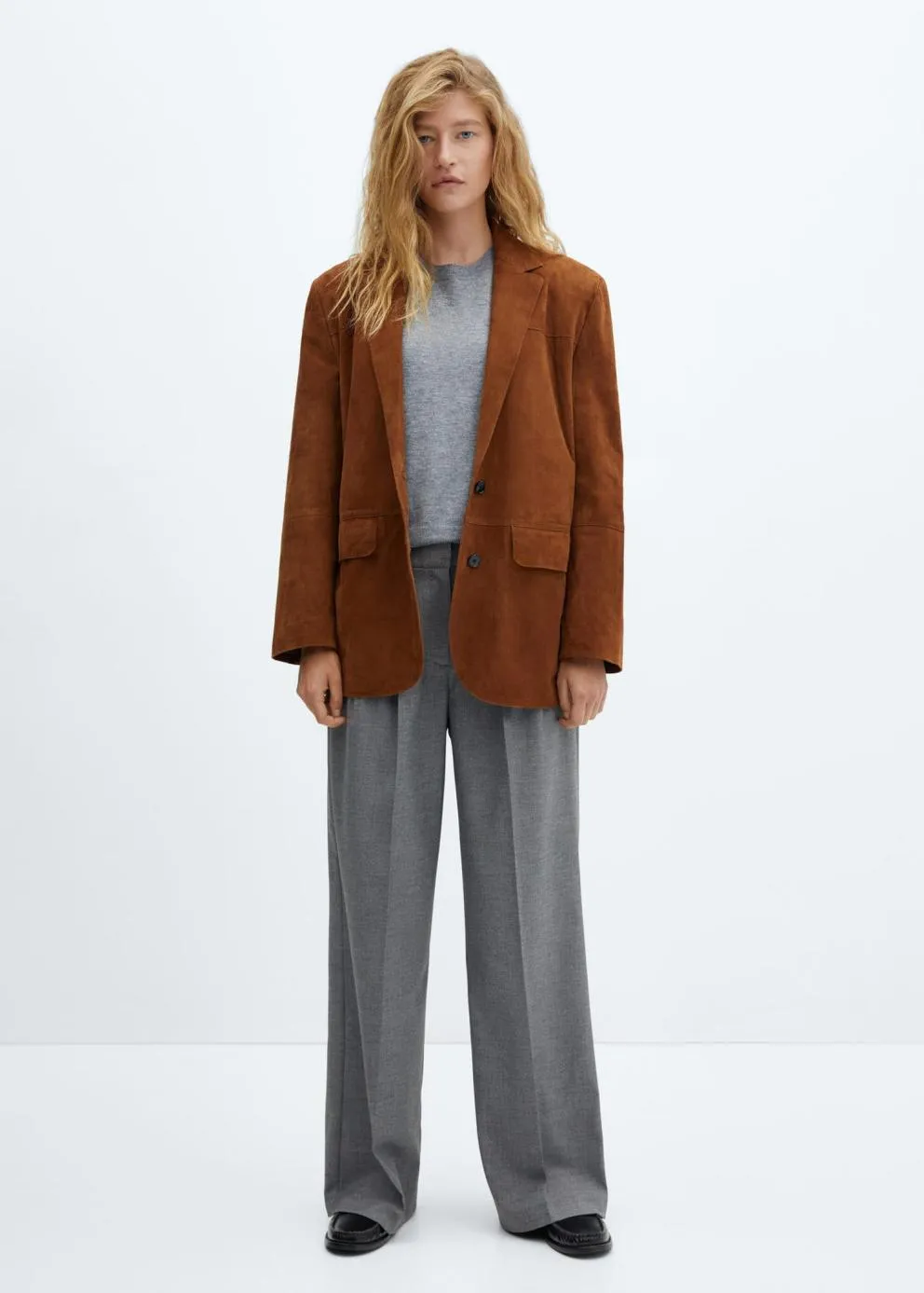Pantalon | Femme MANGO Pantalon Pinces Wideleg Gris