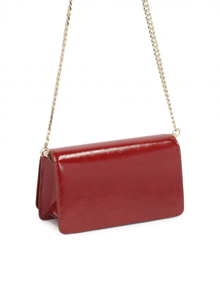 Sac à main en cuir verni froissé marron